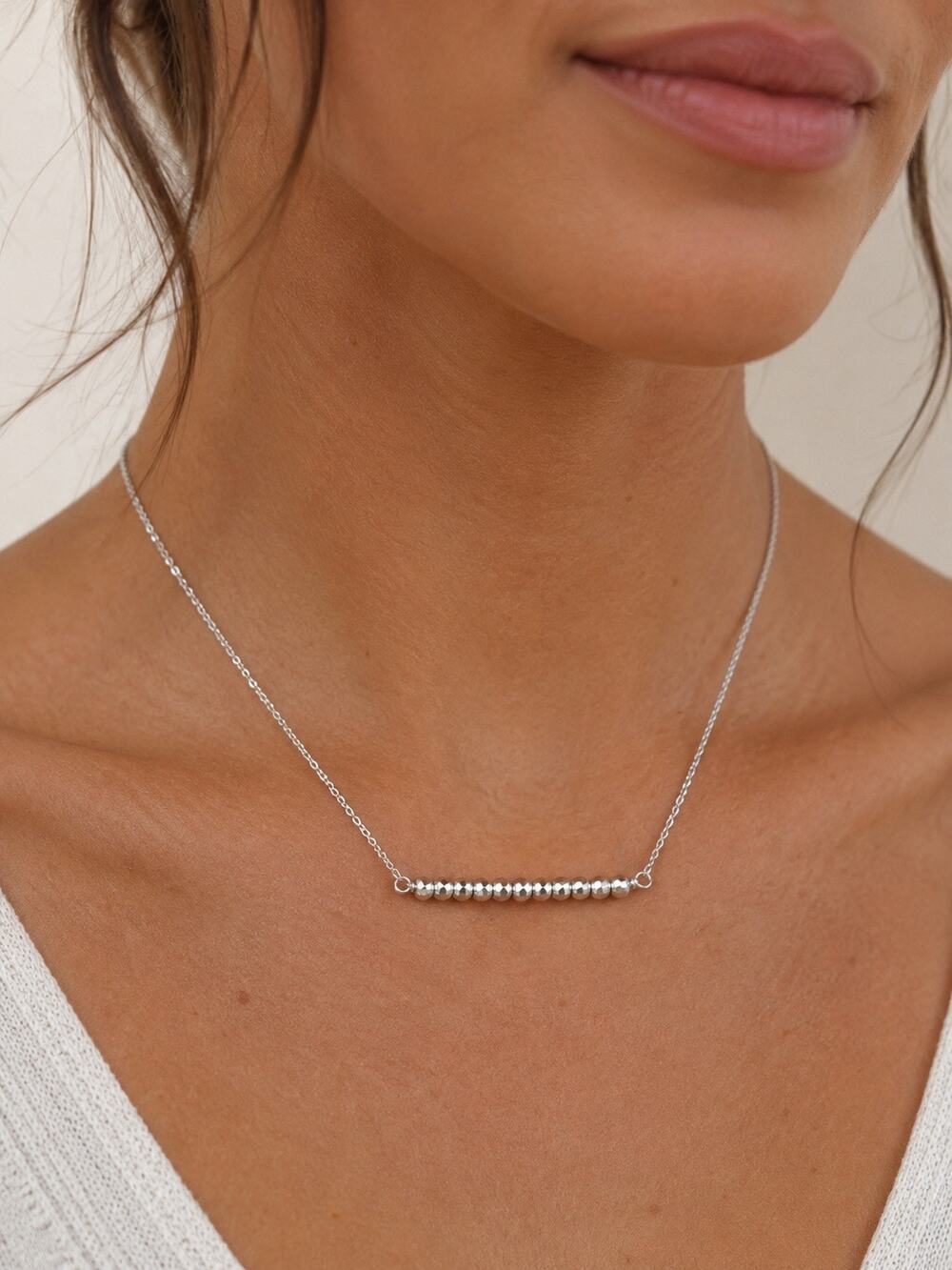 Annika Bella Beaded Sterling Silver Necklace Chain